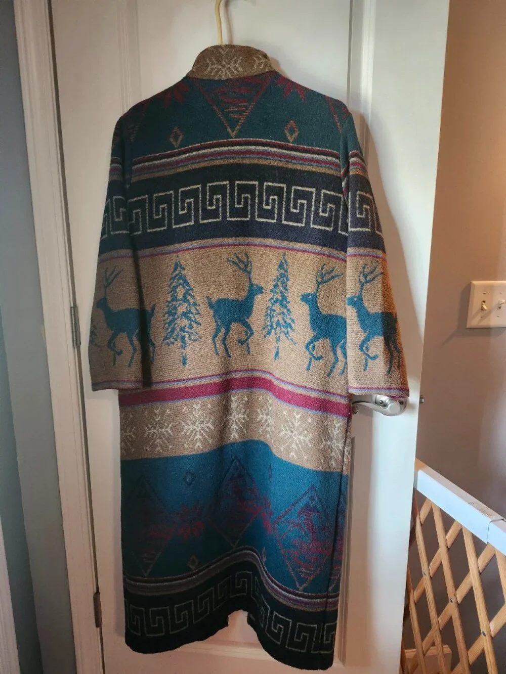 RARE Vintage Krista Koeppe Western Ski Long Wool Colorful Coat